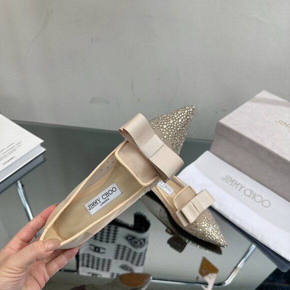 Jimmy Choo2022ss new spring and summer mesh hot diamond series flat shoes - Picture 2 of 9